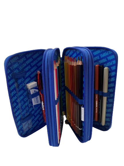 Astuccio 3 zip accessoriato Gamer Young People - Tinta Unita