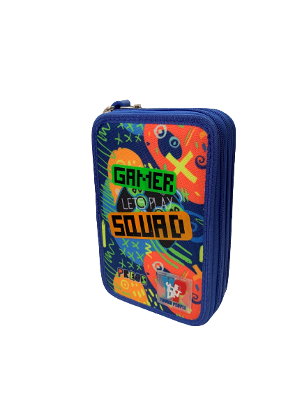 Astuccio 3 zip accessoriato Gamer Young People - Tinta Unita