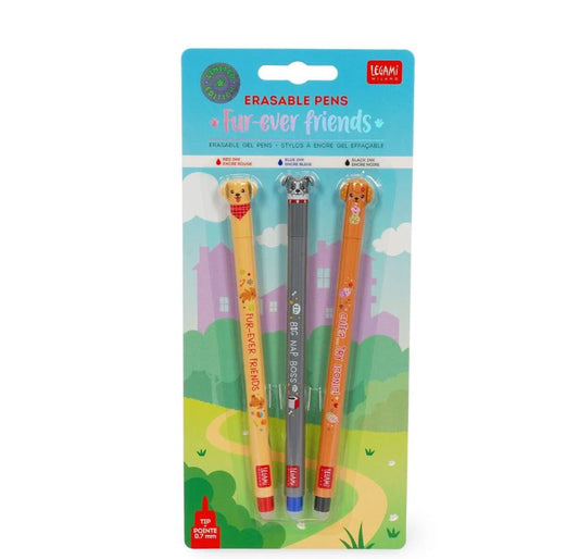 Set di 3 Penne Cancellabili - Erasable Pen - Fur-ever Friends - Legami