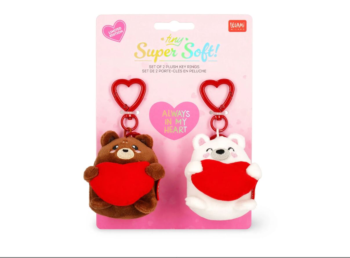 2 Portachiavi con Peluche - Super Soft! - San Valentino 2025 - Legami Milano