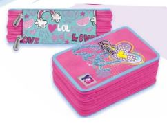 Astuccio 3 zip accessoriato Super Girl - Tinta Unita