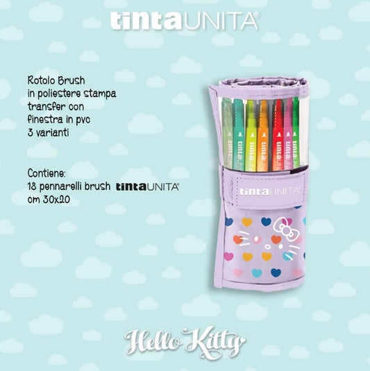 Rotolo astuccio con brush pen - Tinta Unita Hello Kitty