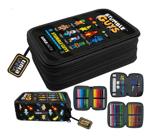 Astuccio 3 zip Stumble Guys - Tinta Unita