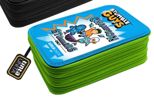 Astuccio 3 zip Stumble Guys - Tinta Unita