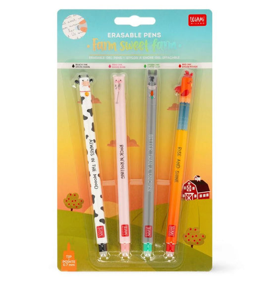 Set di 4 Penne Gel Cancellabili - Erasable Pen