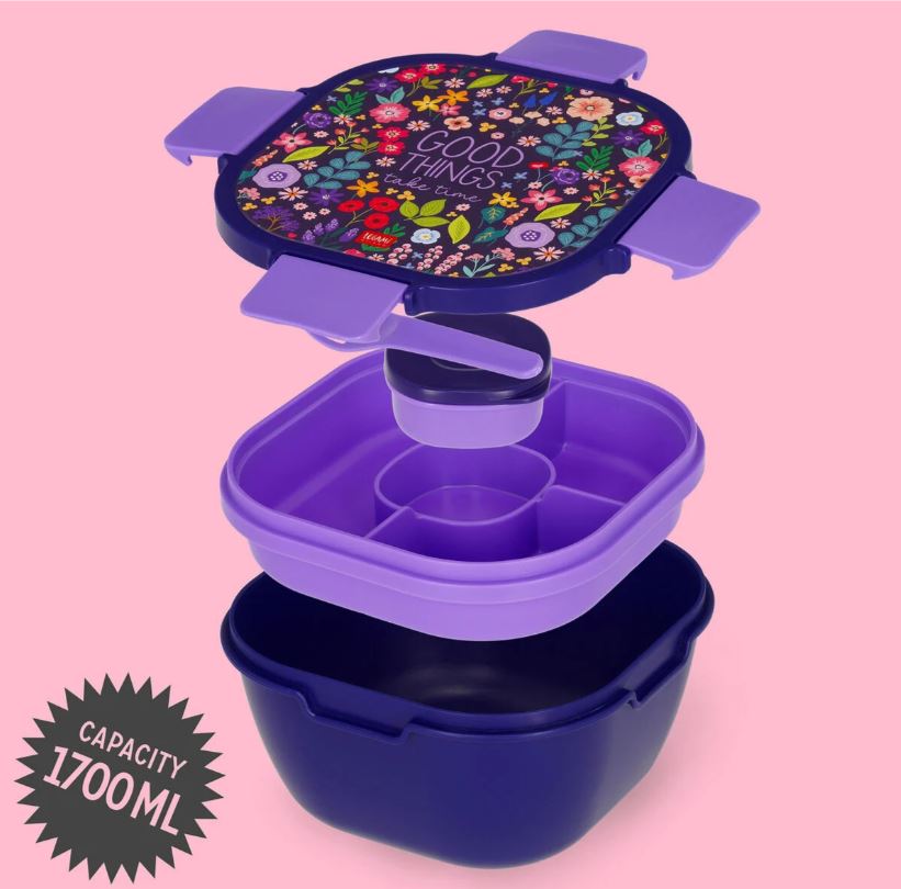 Contenitore Porta Pranzo 1700 ml - Flowers - Lunch Box - Legami