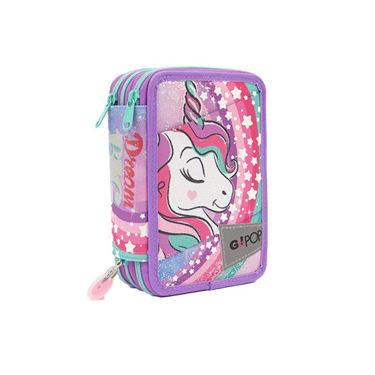 Astucio 3 zip accessoriato Unicorn - Go Pop