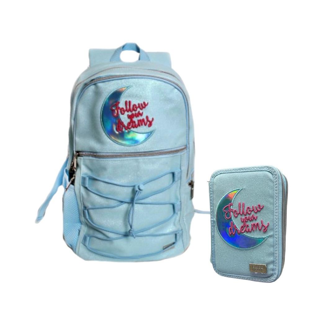 Promo Set Zaino + Astuccio 3 zip accessoriato - Tinta Unita Glamour