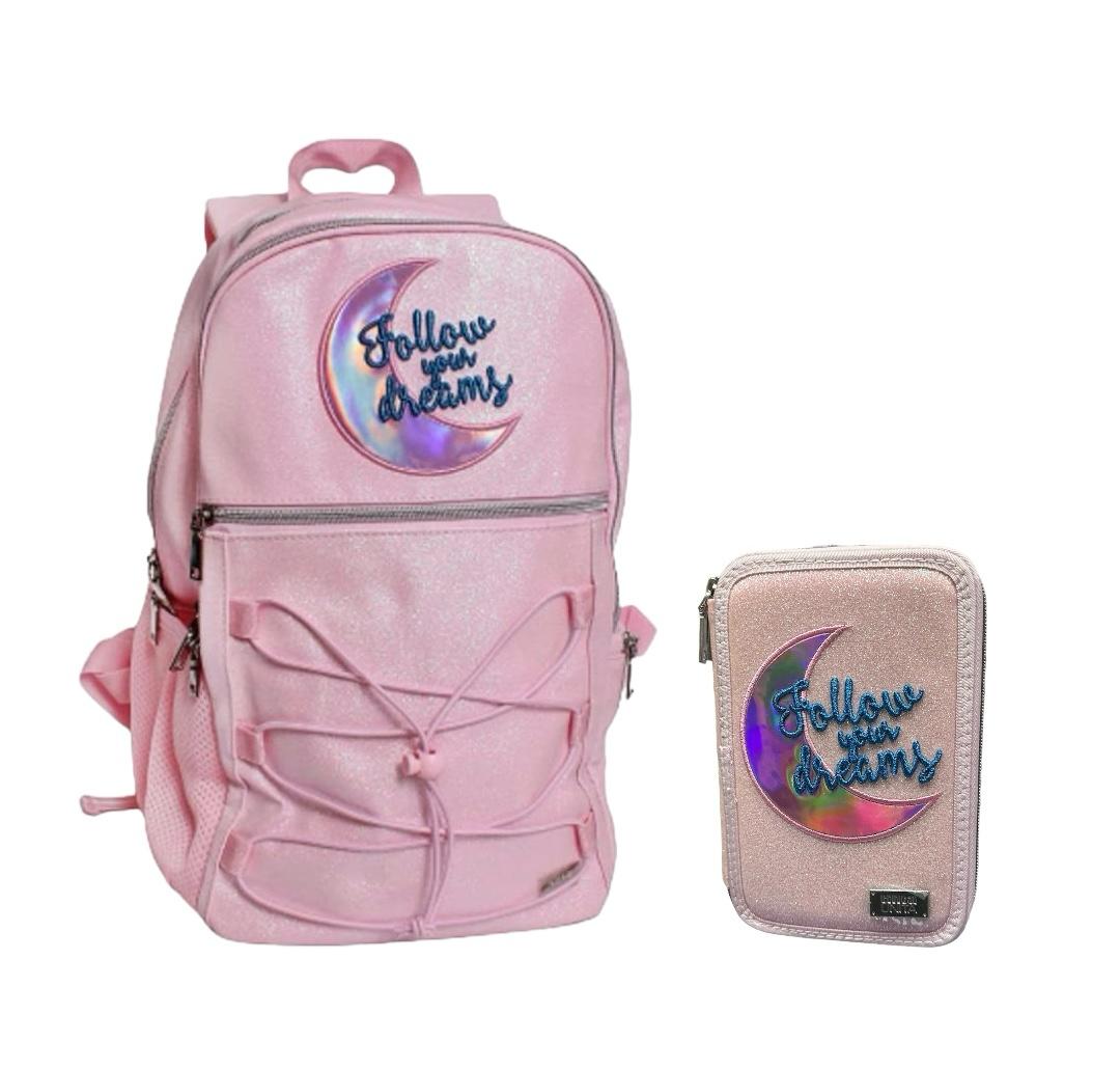 Promo Set Zaino + Astuccio 3 zip accessoriato - Tinta Unita Glamour