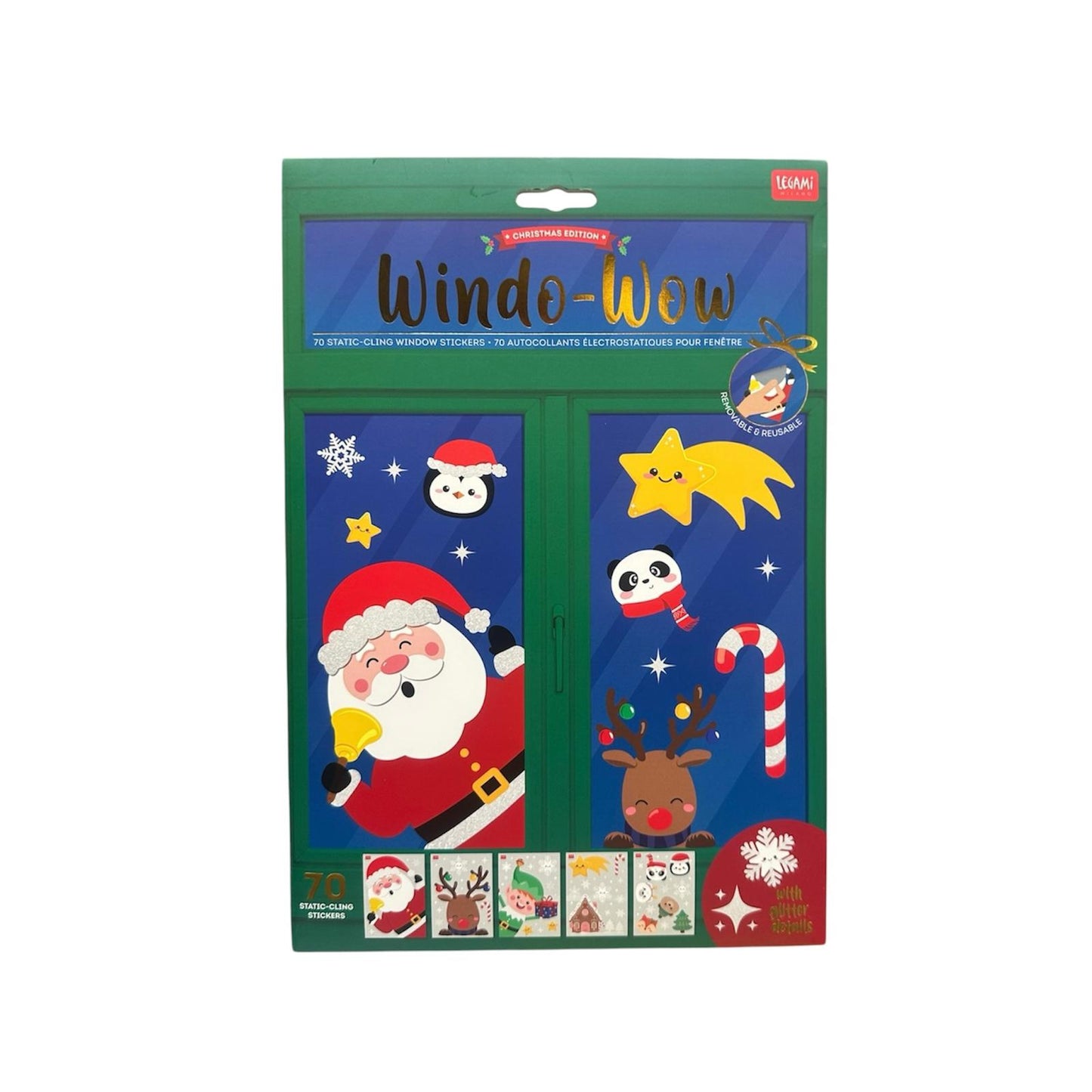 Set 70 Adesivi Elettrostatici per Finestra - Christmas Edition - Legami