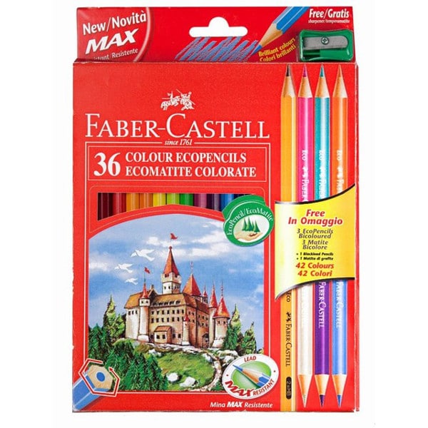 Pastelli in legno da 36 + 3 bipunta + matita - Faber castell