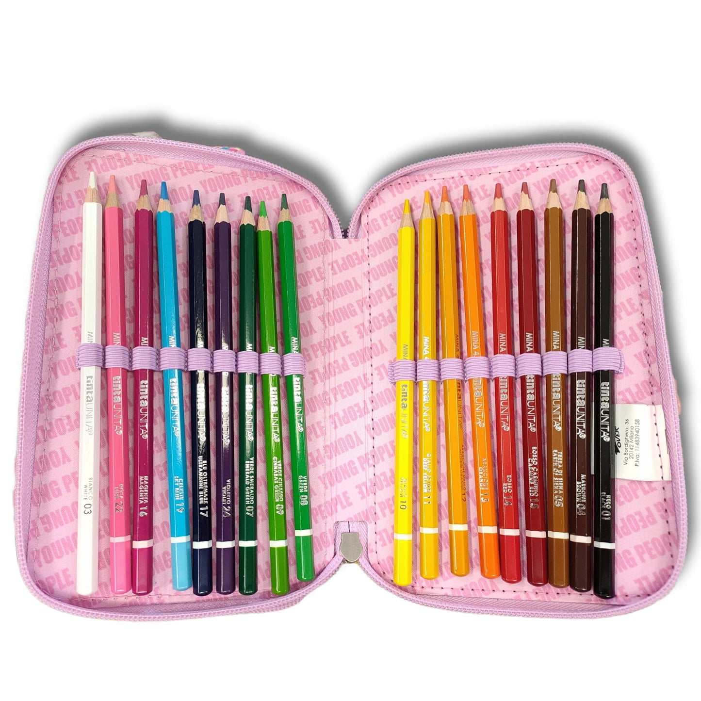 Astuccio 3 zip accessoriato Unicorno - Tinta Unita