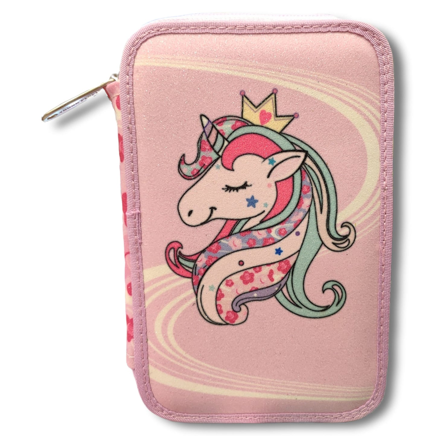 Astuccio 3 zip accessoriato Unicorno - Tinta Unita