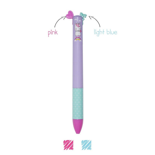 Penna a Due Colori Unicorno - Click&Clack - Legami