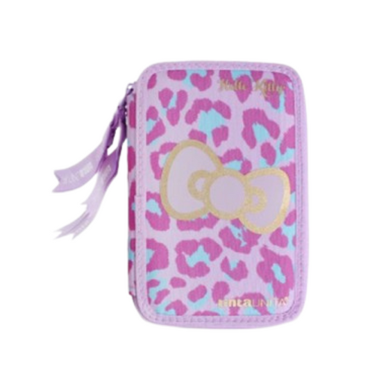 Astuccio 3 zip accessoriato Hello Kitty - Tinta Unita