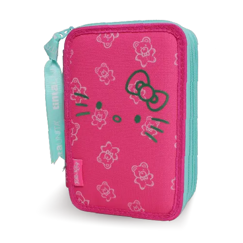 Astuccio 3 zip accessoriato - Tinta Unita Hello Kitty